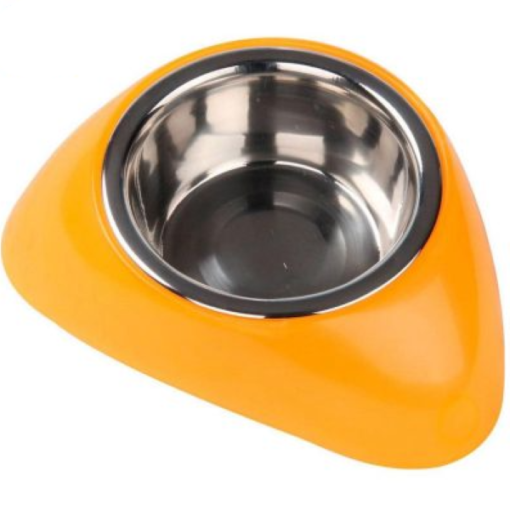 Chén Inox/đế nhựa Melamine S – FEEDING DOG