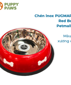 Chén Inox đỏ hình xương – FEEDY